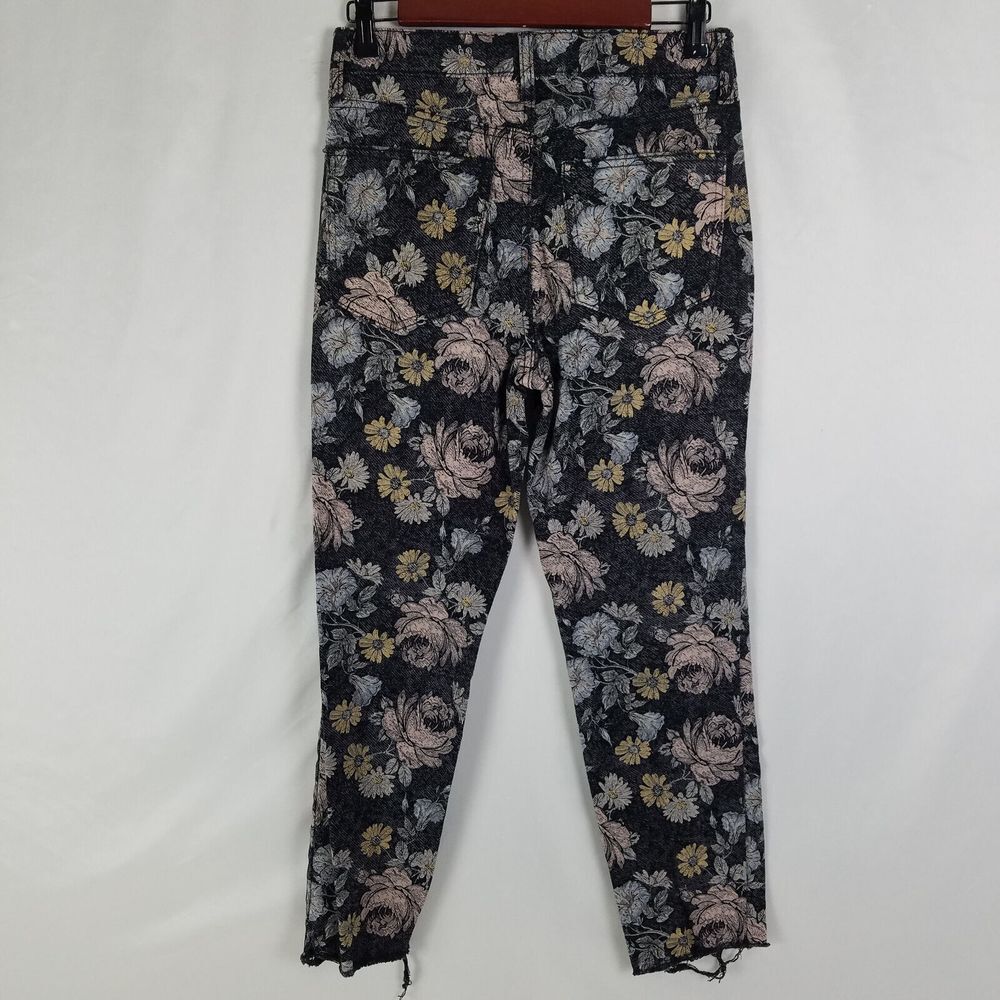 Celebrity Pink Jeans Juniors 3 Black High Rise Womens Mom‎ Floral Raw Hem Denim